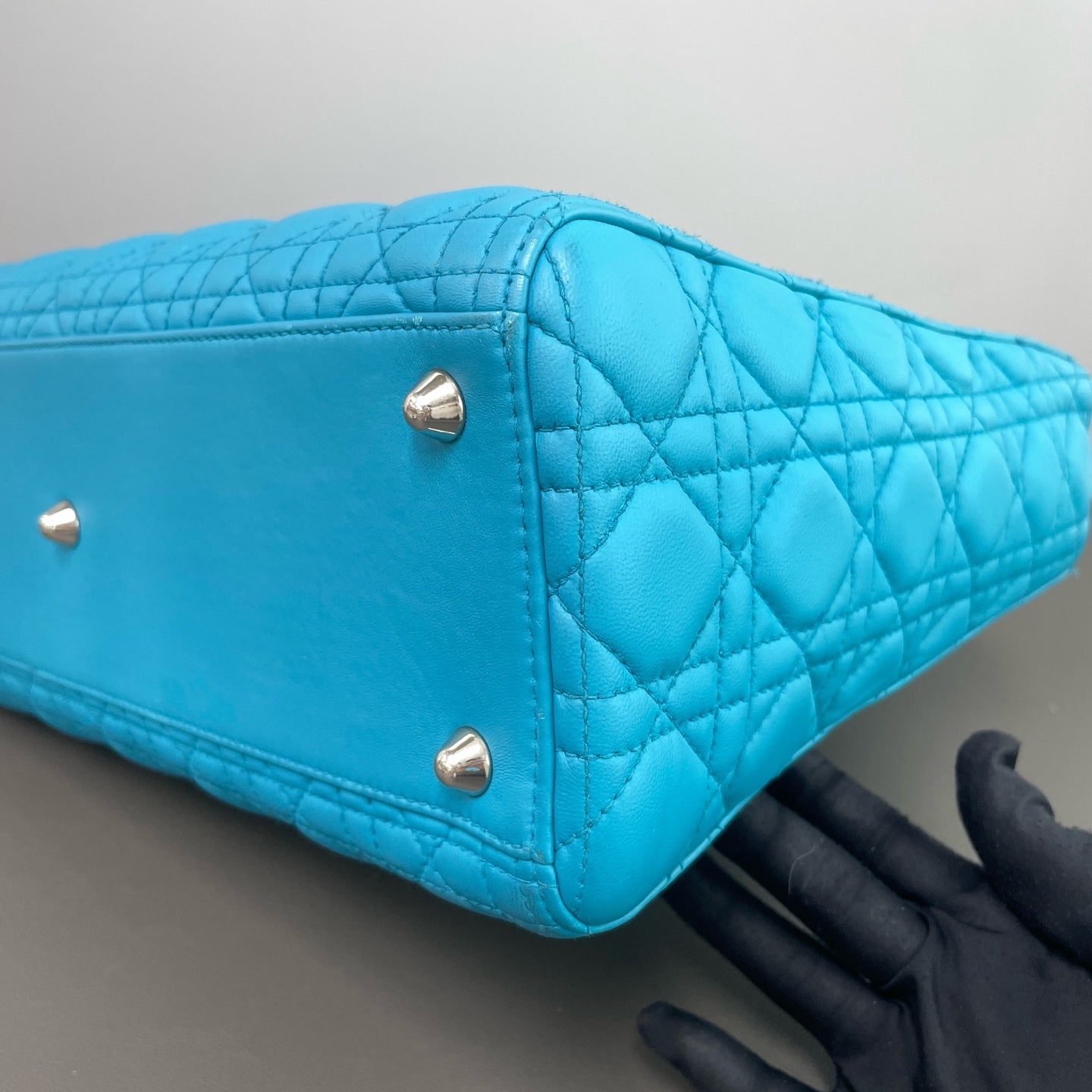Dior - Lady Dior - Leather - Blue - (large)