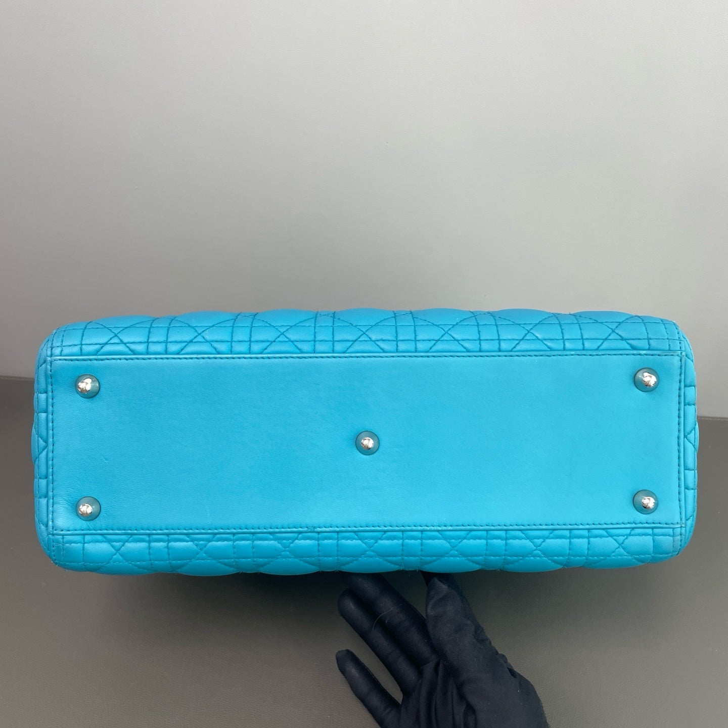 Dior - Lady Dior - Leather - Blue - (large)