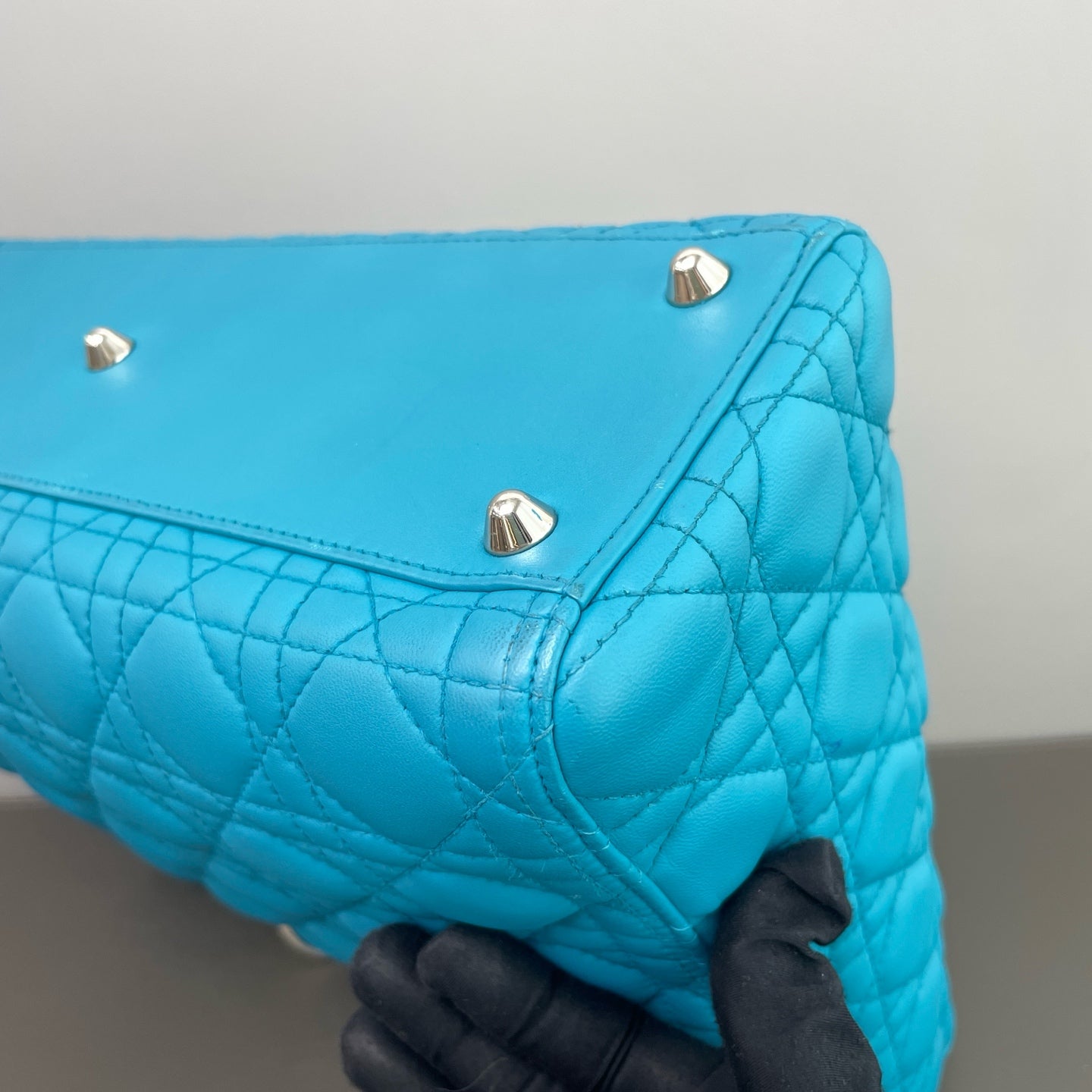 Dior - Lady Dior - Leather - Blue - (large)