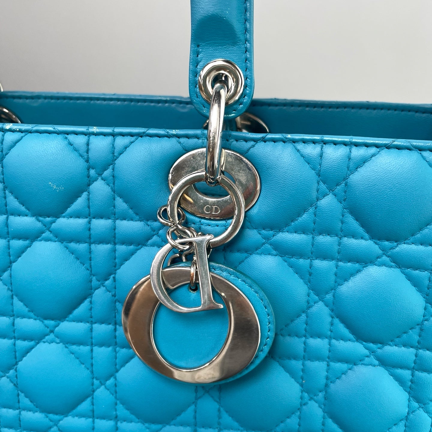 Dior - Lady Dior - Leather - Blue - (large)