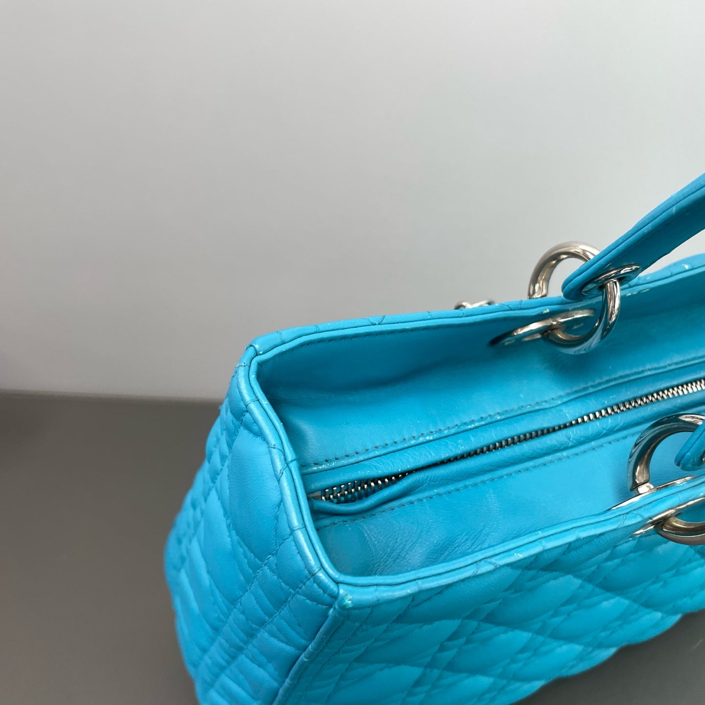 Dior - Lady Dior - Leather - Blue - (large)