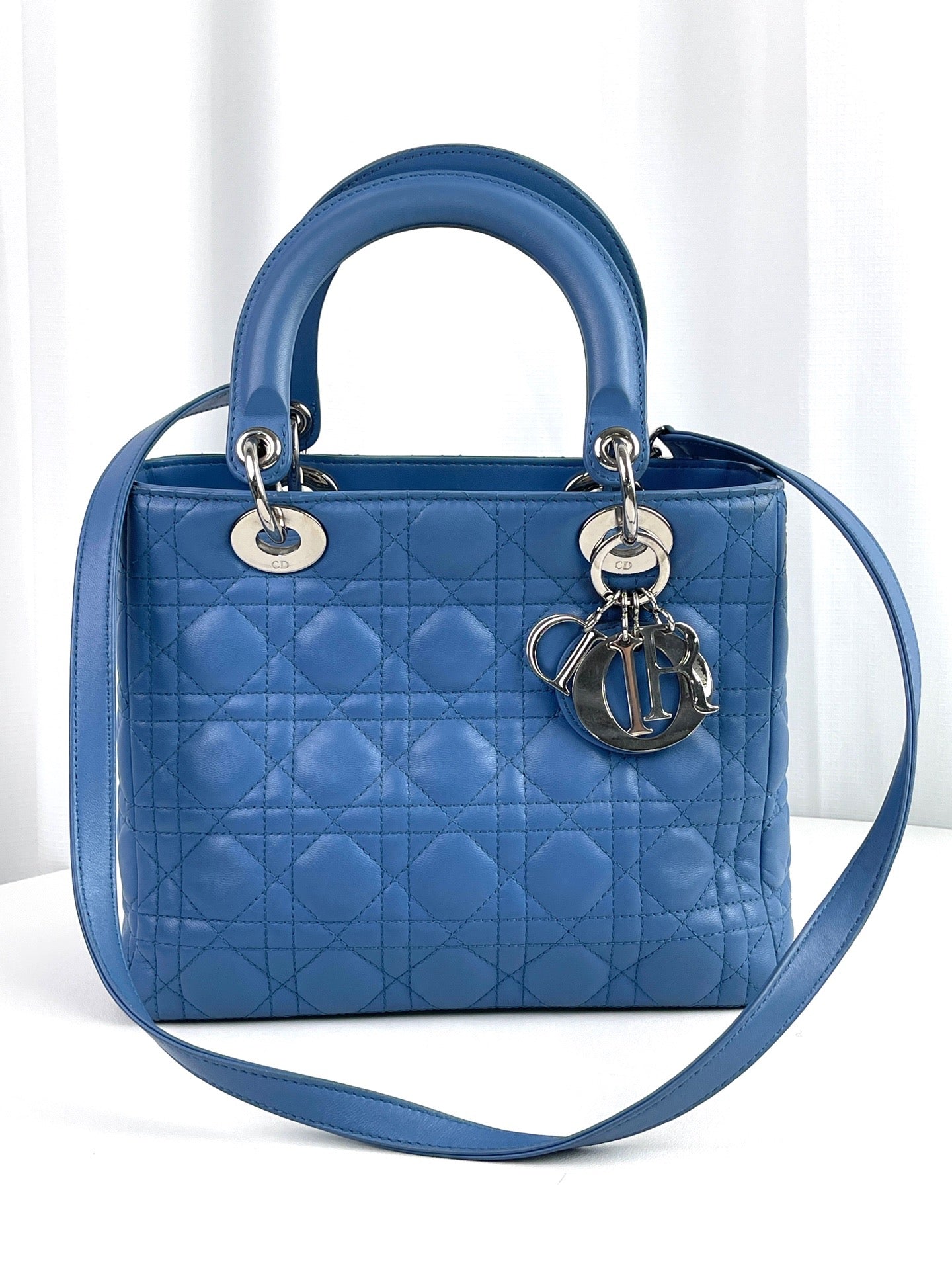 Dior - Lady Dior - Leather - Blue - (medium)