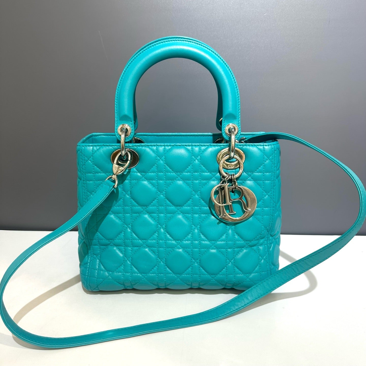Dior - Lady Dior - Leather - Blue - (medium)