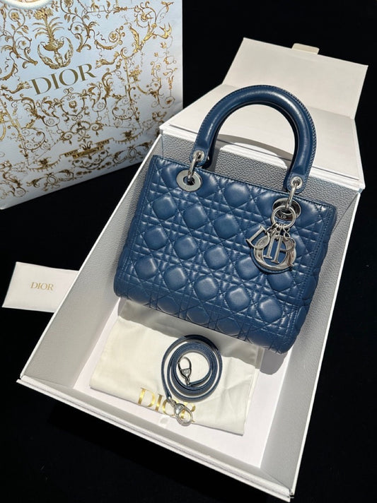Dior - Lady Dior - Leather - Blue - (medium)