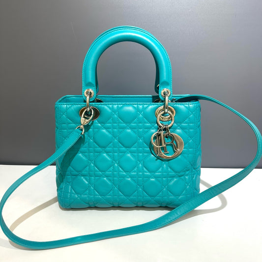 Dior - Lady Dior - Leather - Blue - (medium)