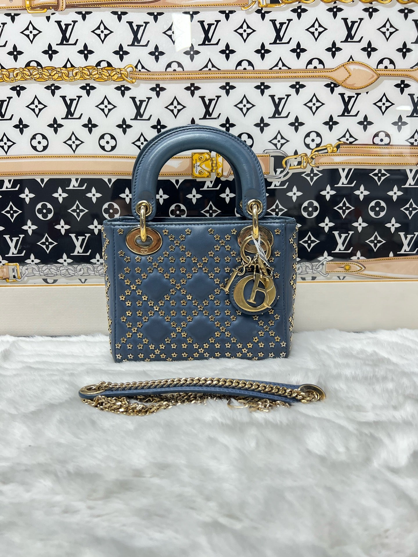 Dior - Lady Dior - Leather - Blue - (mini)