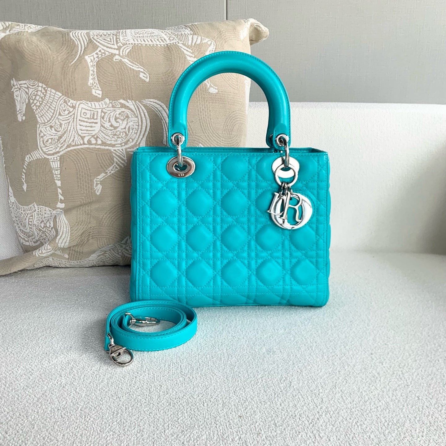 Dior - Lady Dior - Leather - Blue - (mini)