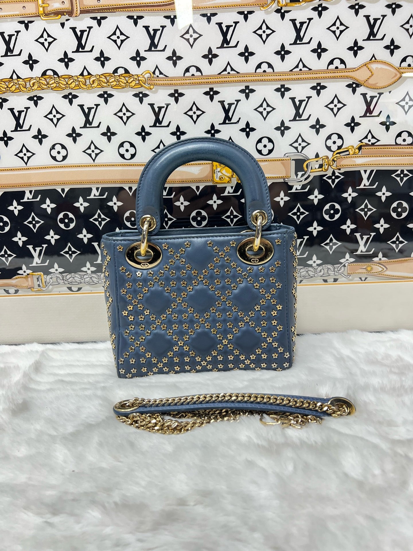 Dior - Lady Dior - Leather - Blue - (mini)