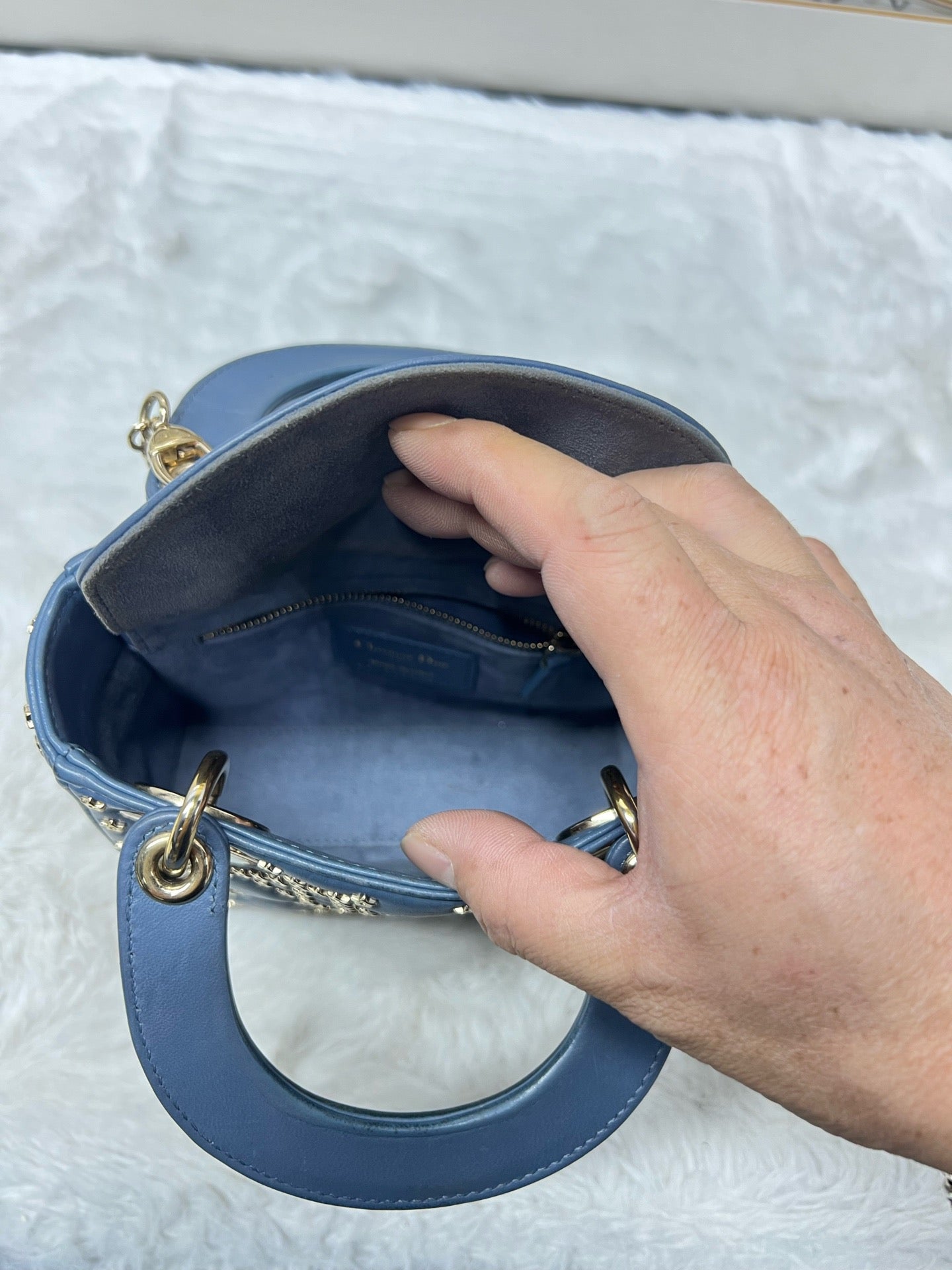 Dior - Lady Dior - Leather - Blue - (mini)