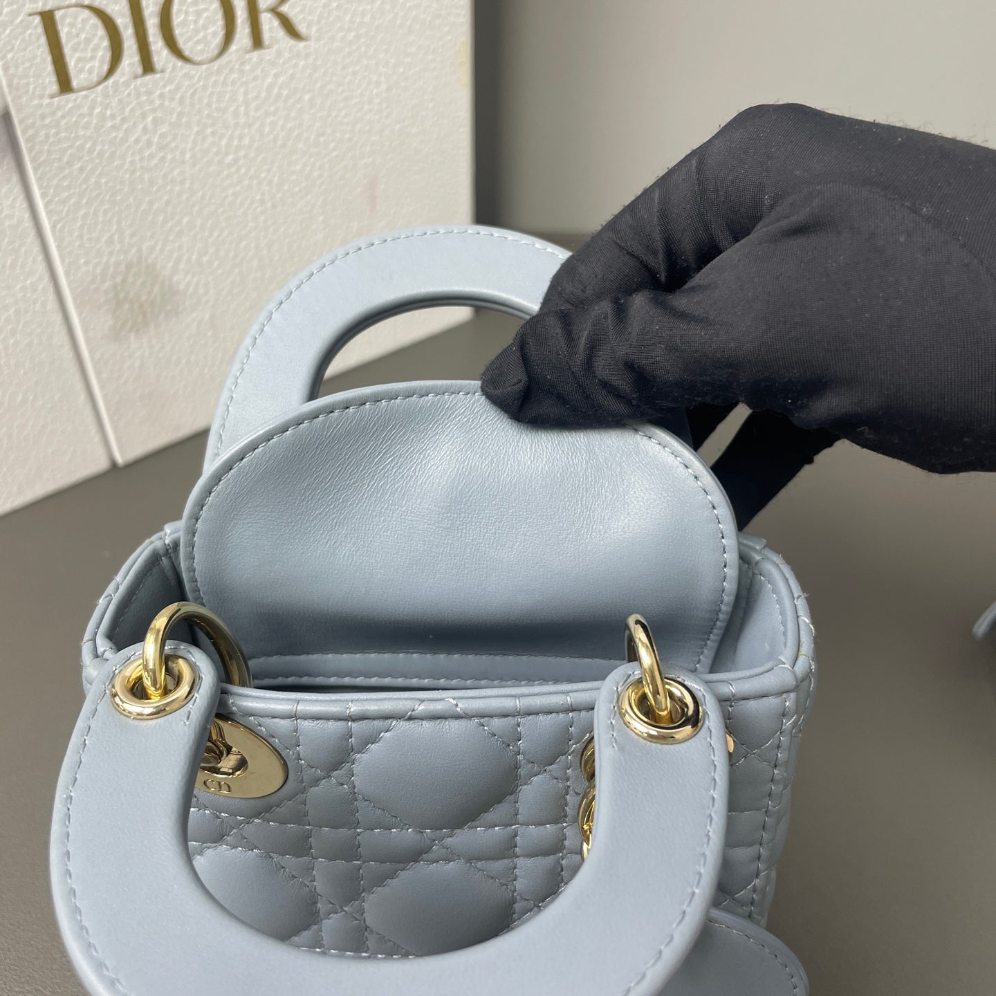 Dior - Lady Dior - Leather - Blue - (mini)