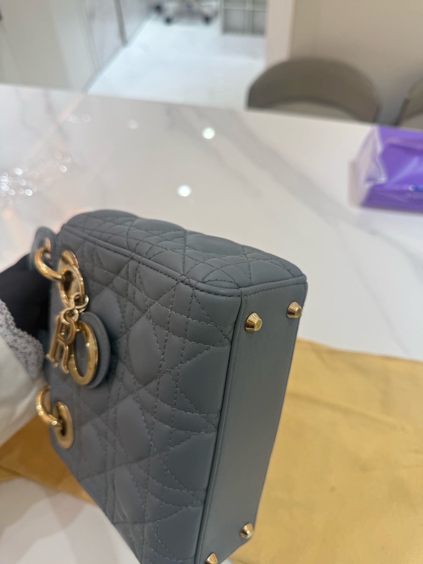 Dior - Lady Dior - Leather - Blue - (mini)