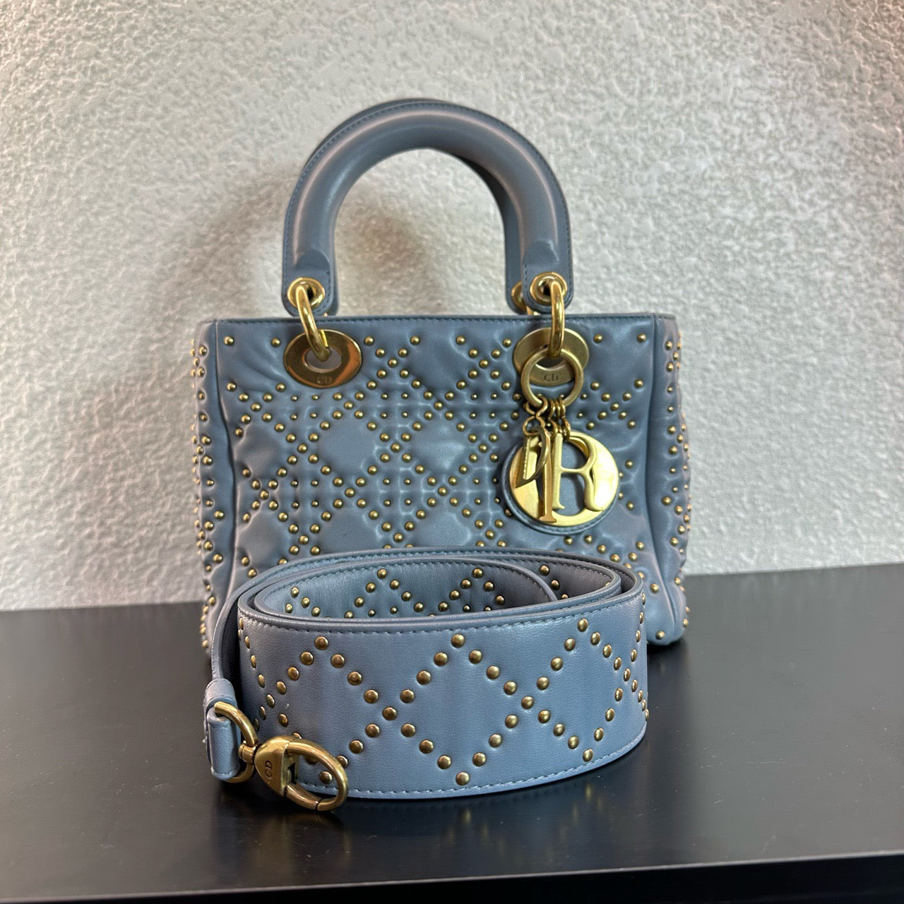 Dior - Lady Dior - Leather - Blue - (Small)