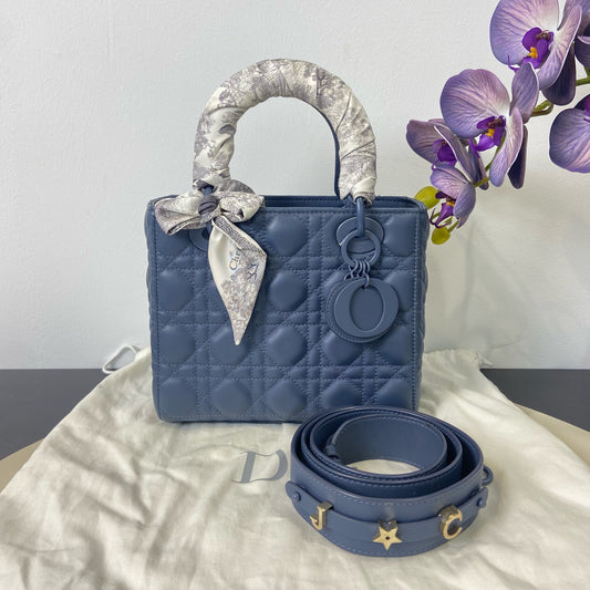 Dior - Lady Dior - Leather - Blue - (Small)