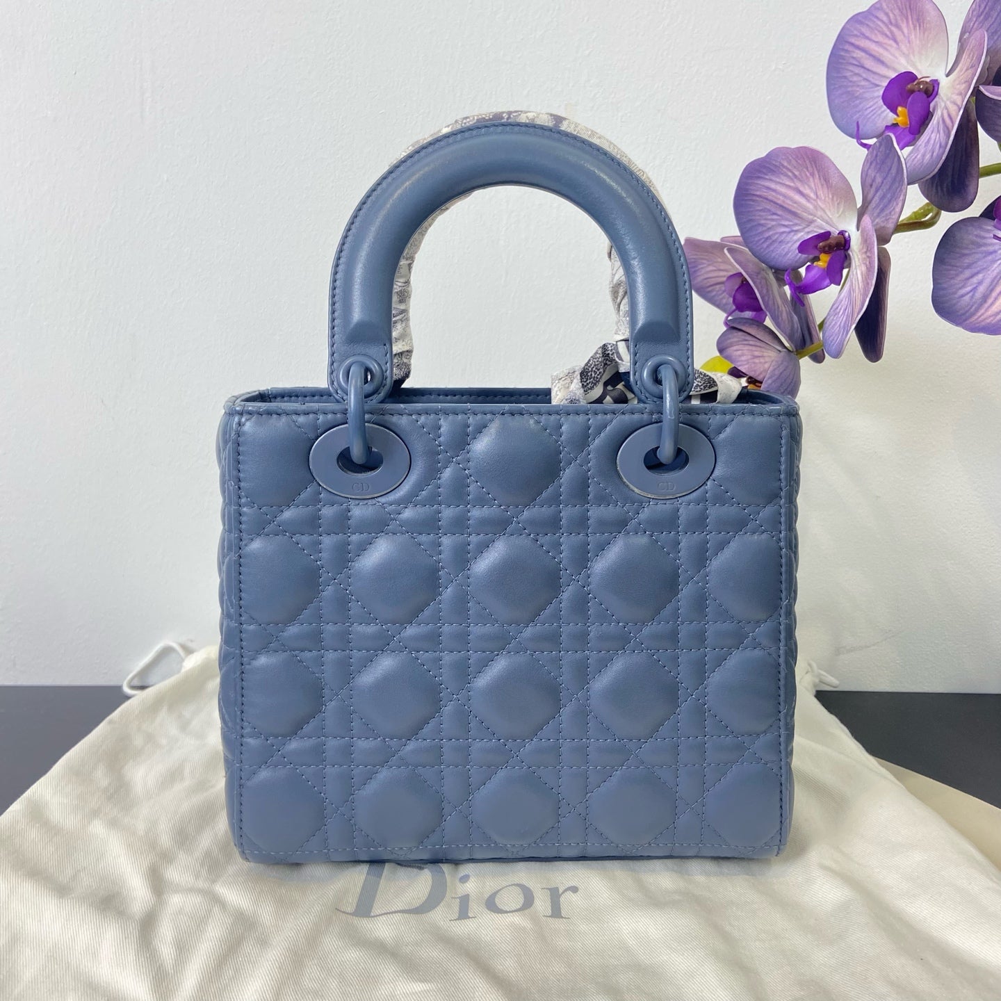 Dior - Lady Dior - Leather - Blue - (Small)