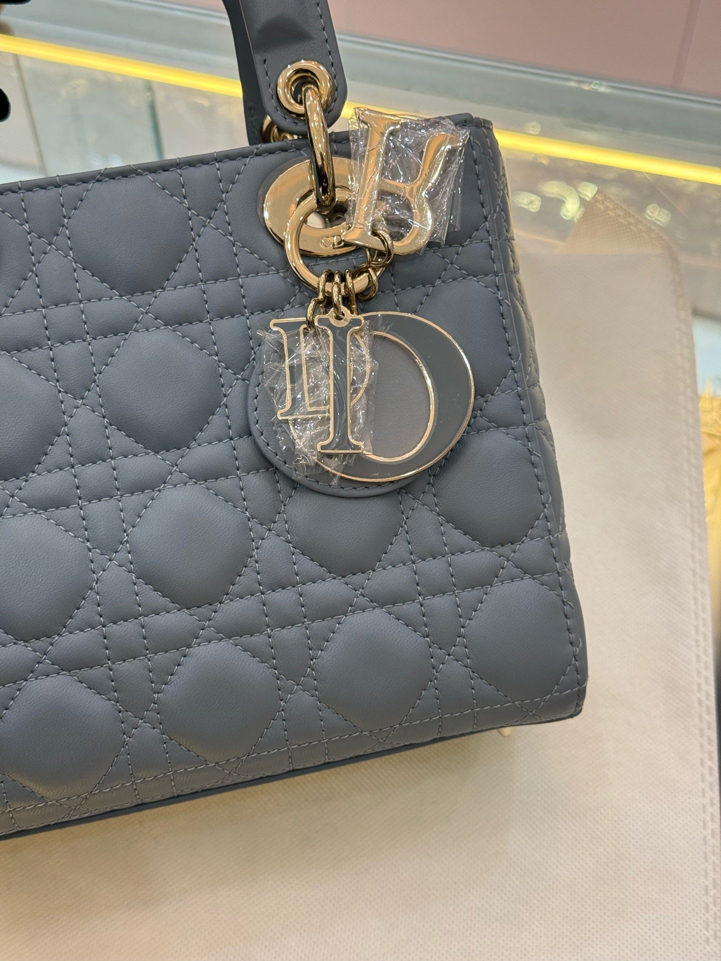 Dior - Lady Dior - Leather - Blue - (small)