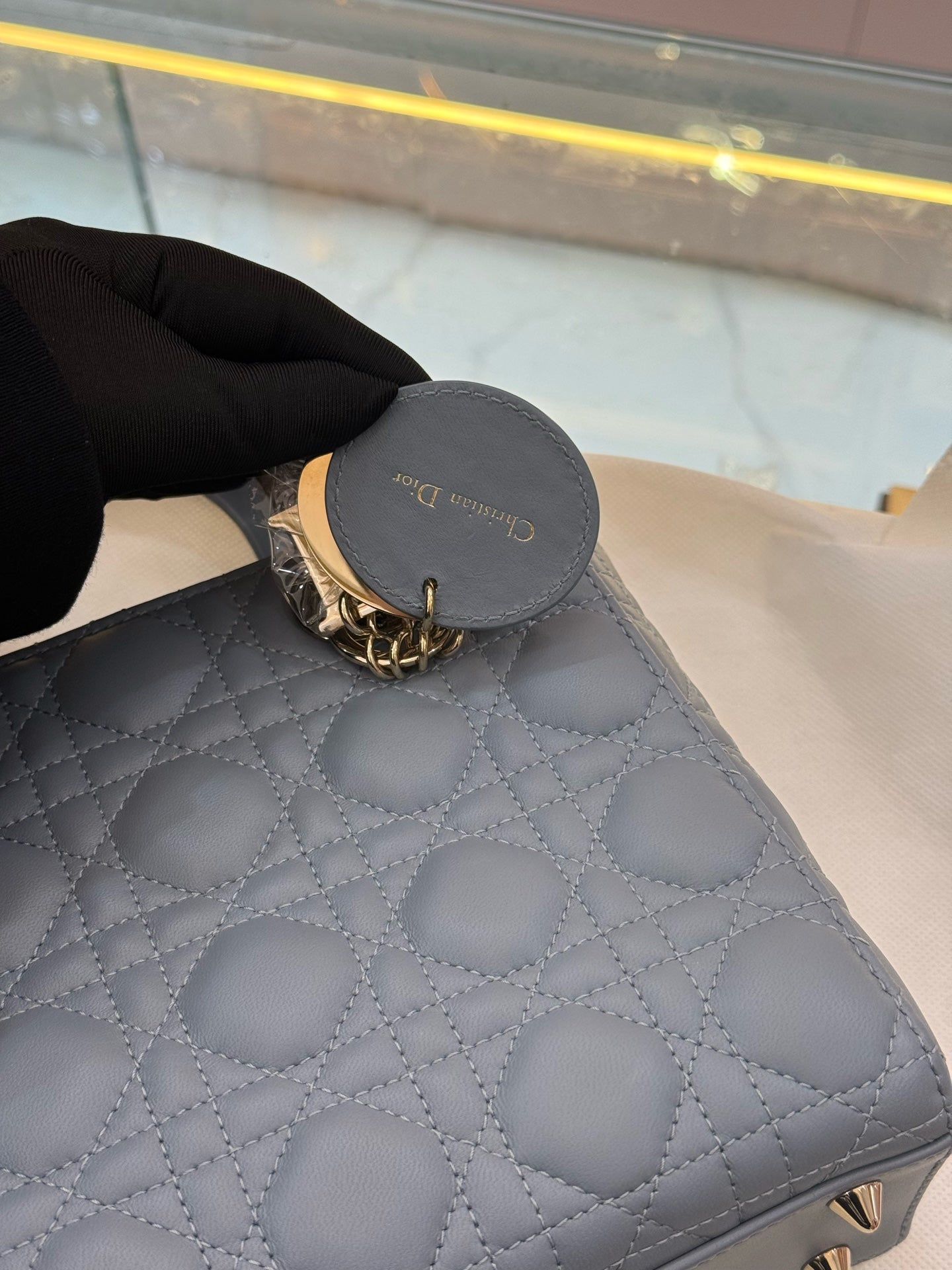 Dior - Lady Dior - Leather - Blue - (small)