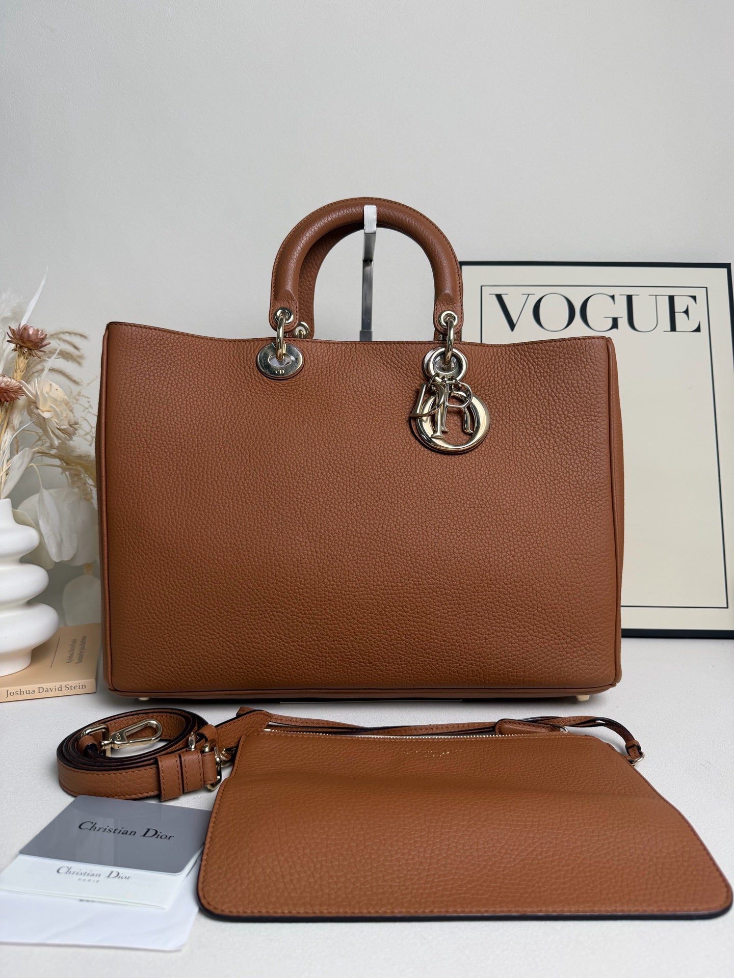 Dior - Lady Dior - Leather - Brown - (large)