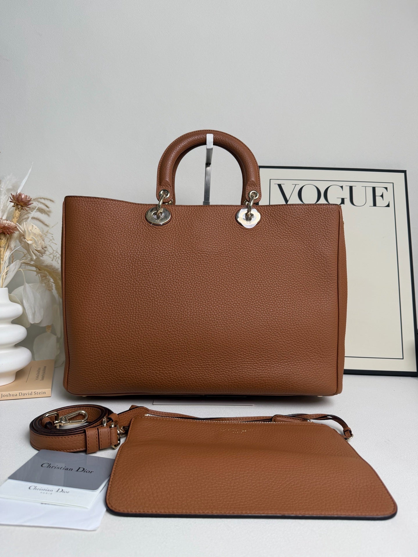 Dior - Lady Dior - Leather - Brown - (large)