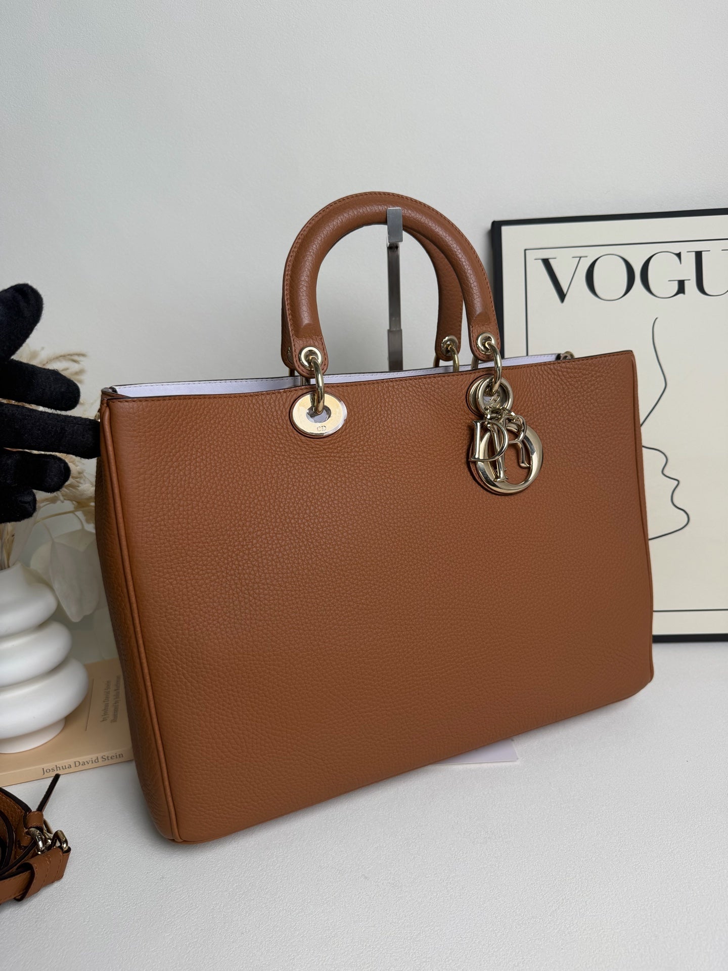 Dior - Lady Dior - Leather - Brown - (large)