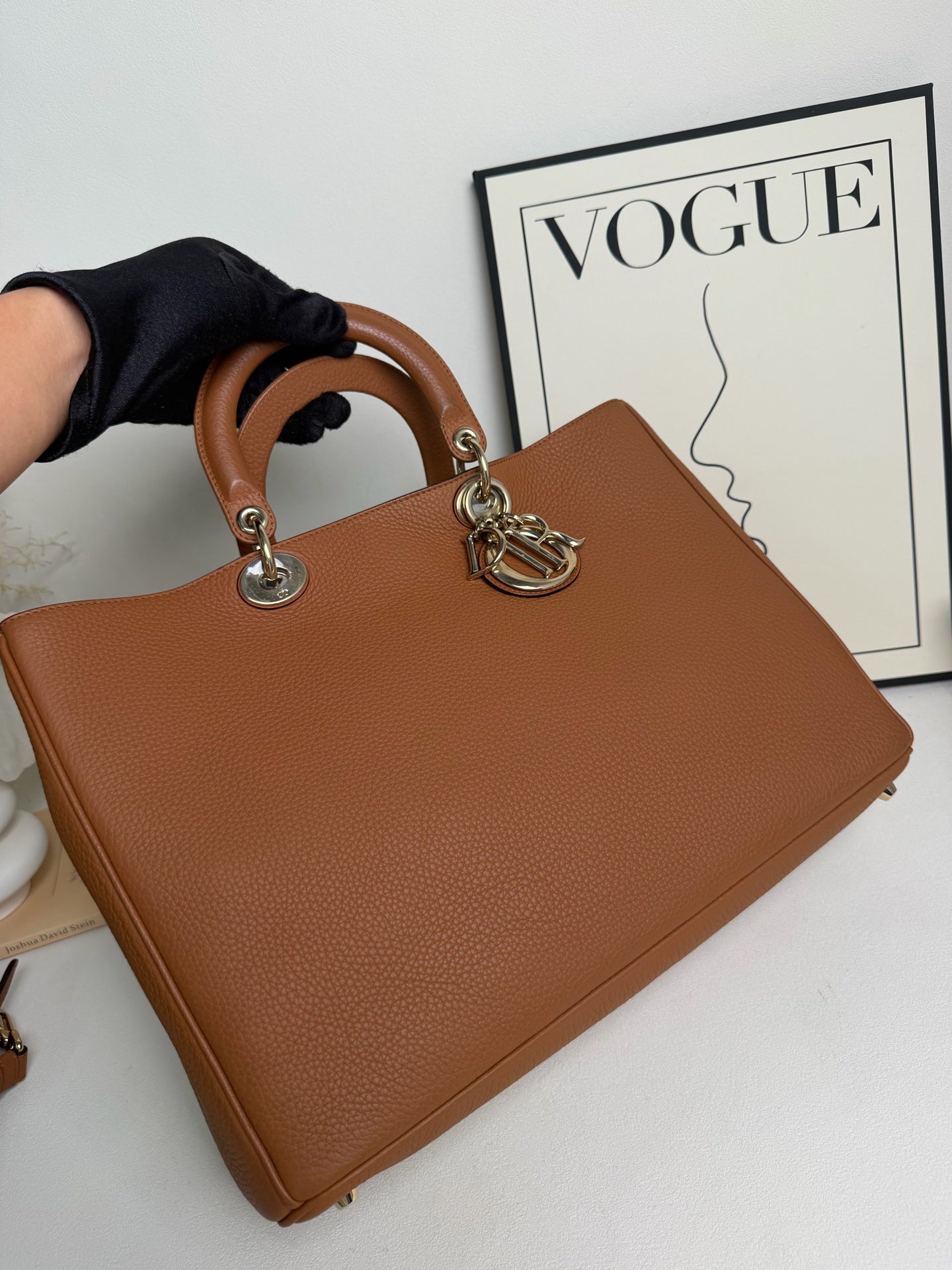 Dior - Lady Dior - Leather - Brown - (large)