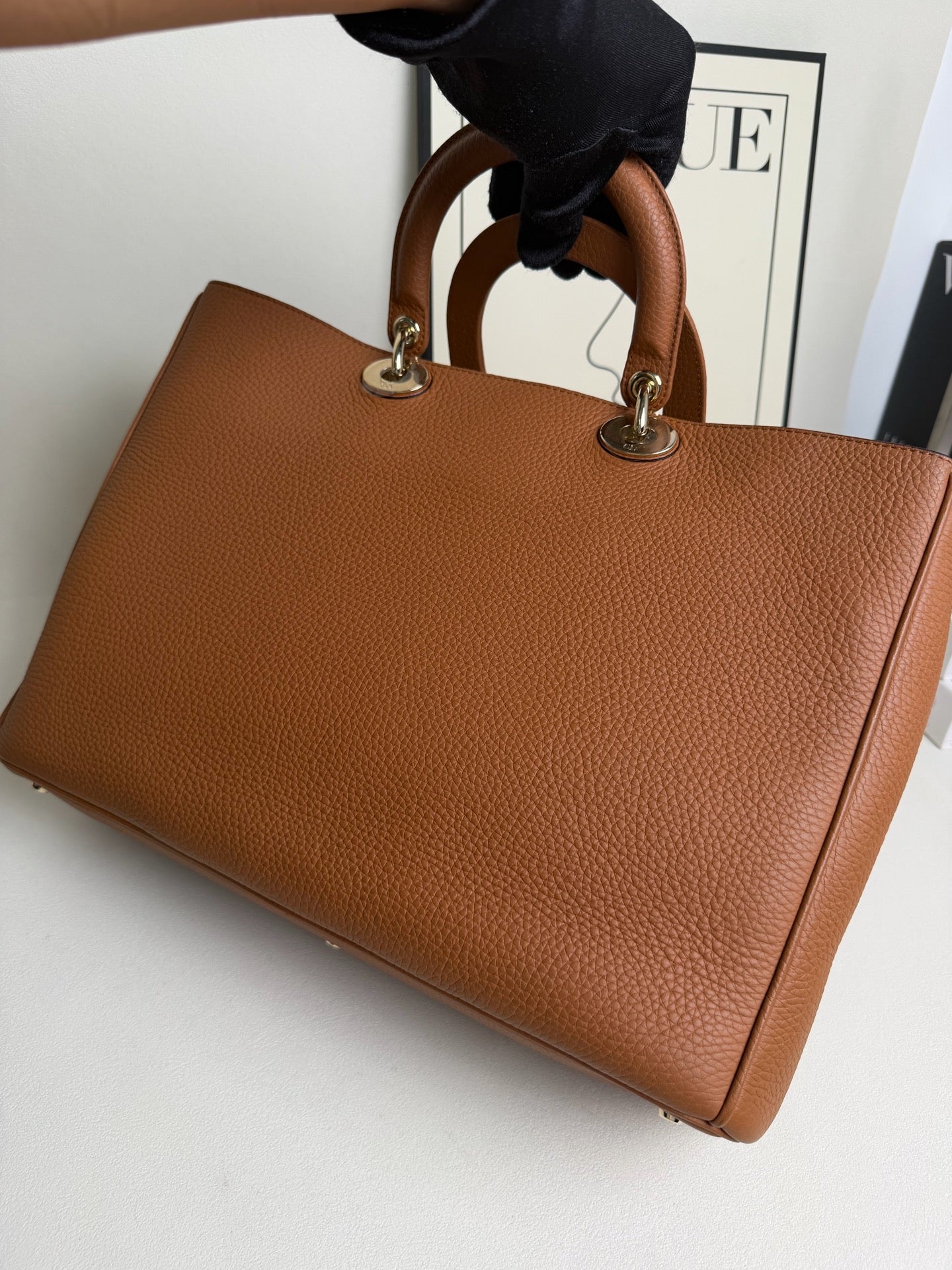 Dior - Lady Dior - Leather - Brown - (large)