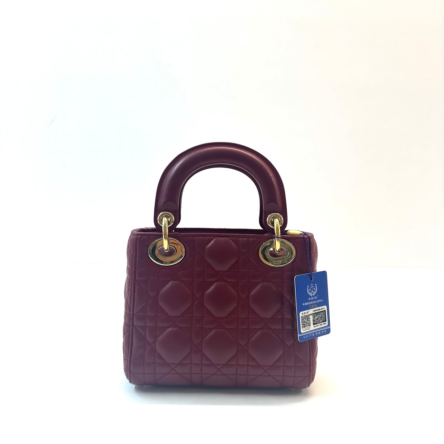 Dior - Lady Dior - Leather - Burgundy - (mini)