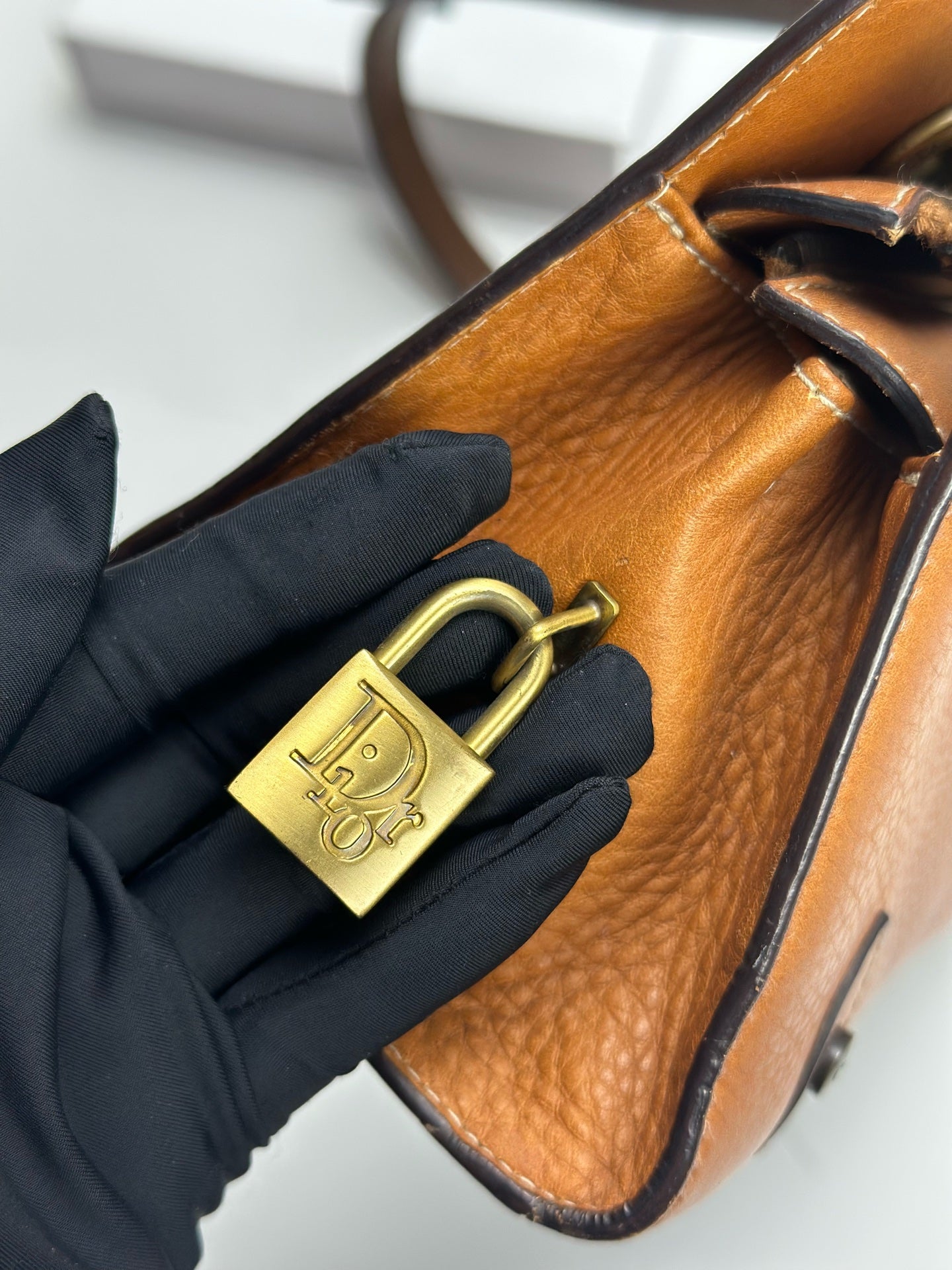 Dior - Lady Dior - Leather - Camel - (small)