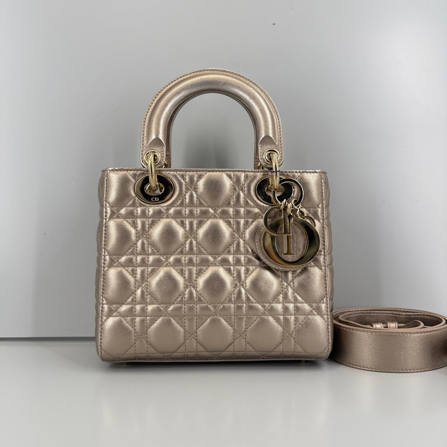 Dior - Lady Dior - Leather - Gold - (mini)