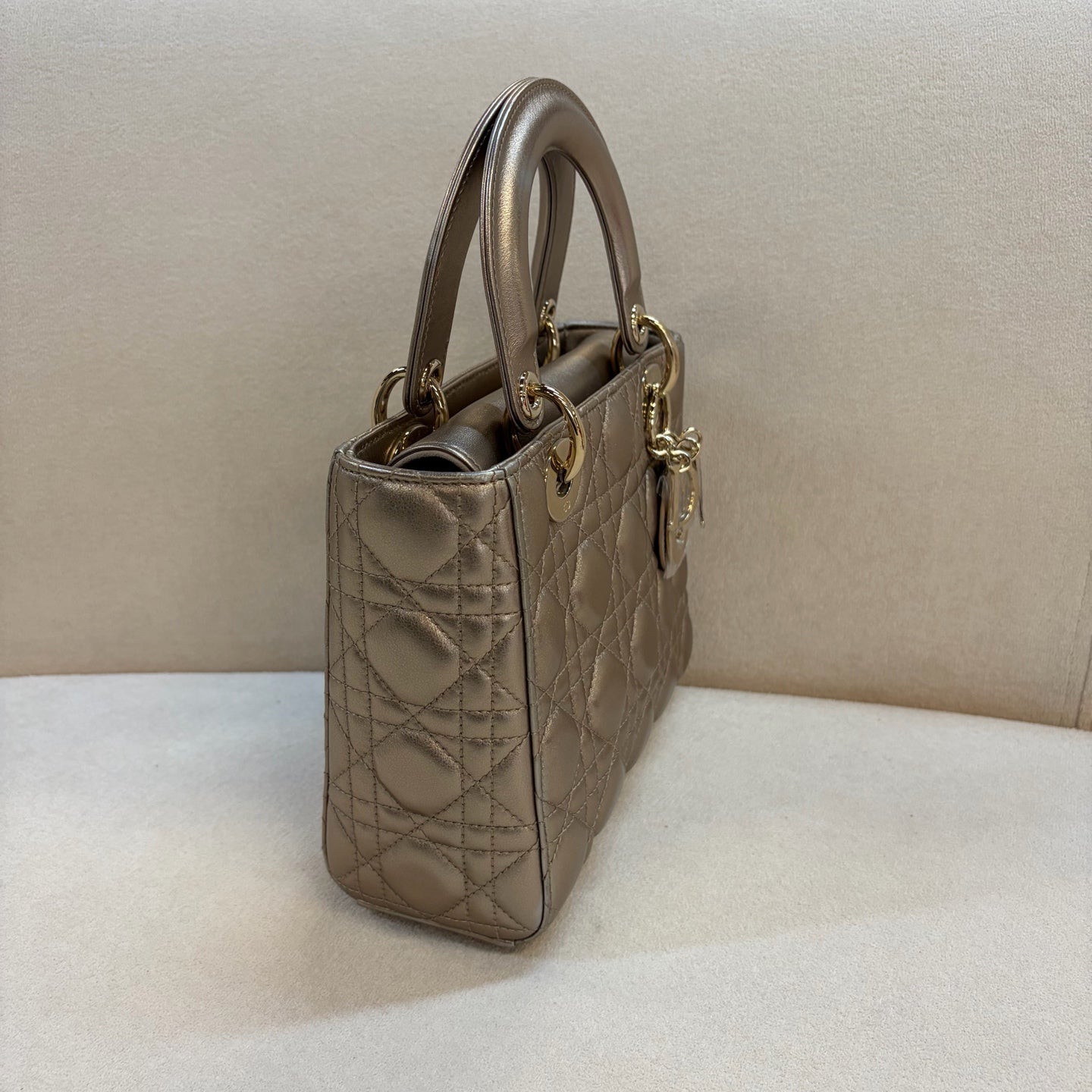 Dior - Lady Dior - Leather - Gold - (small)