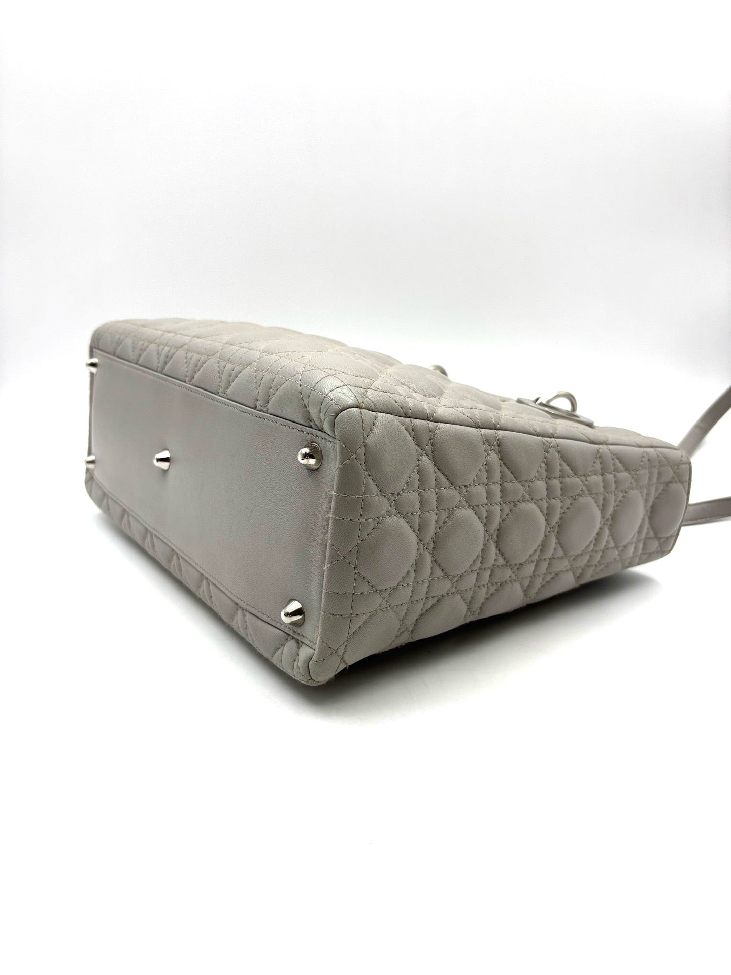 Dior - Lady Dior - Leather - Grey - (large)