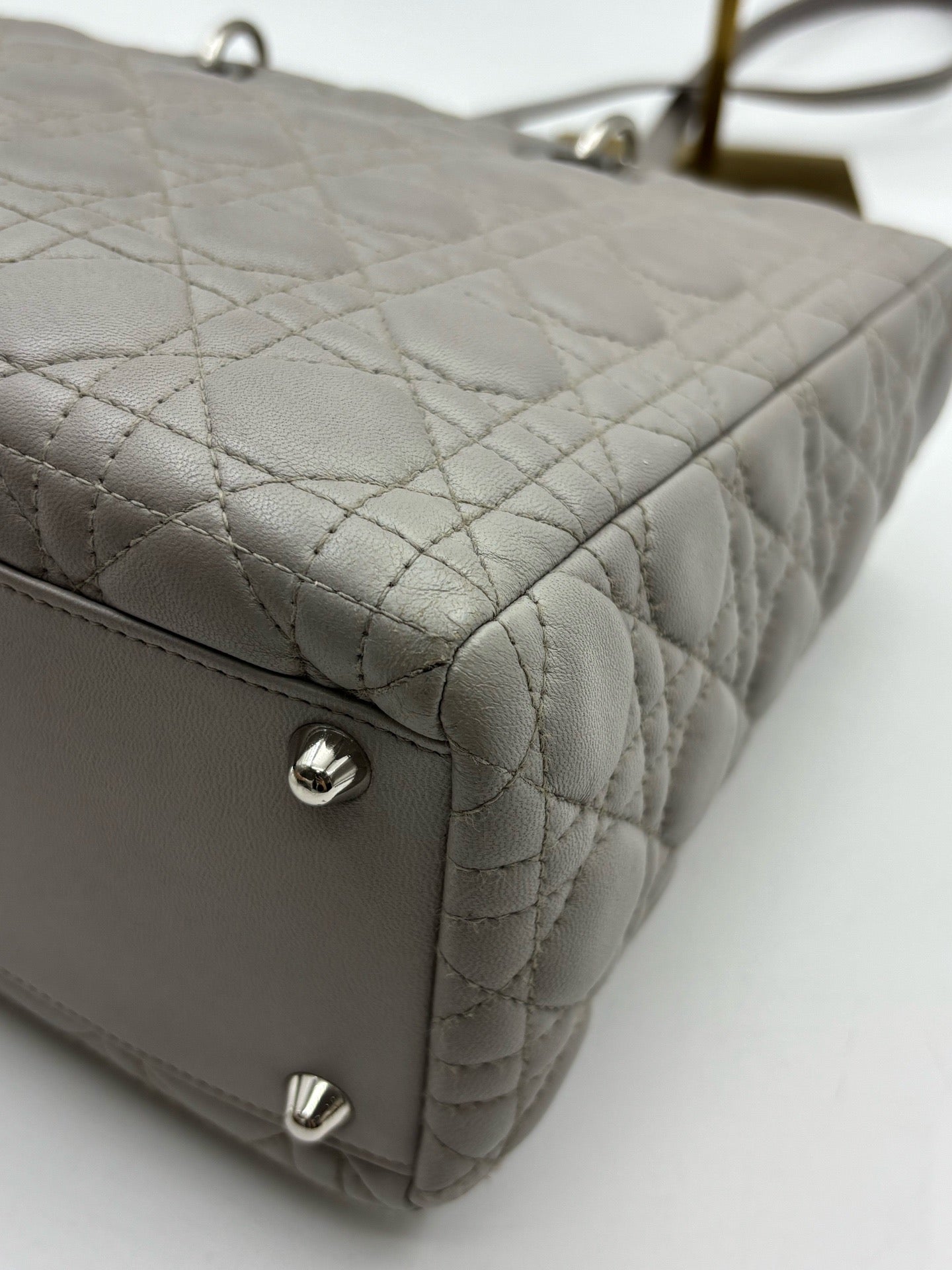 Dior - Lady Dior - Leather - Grey - (large)