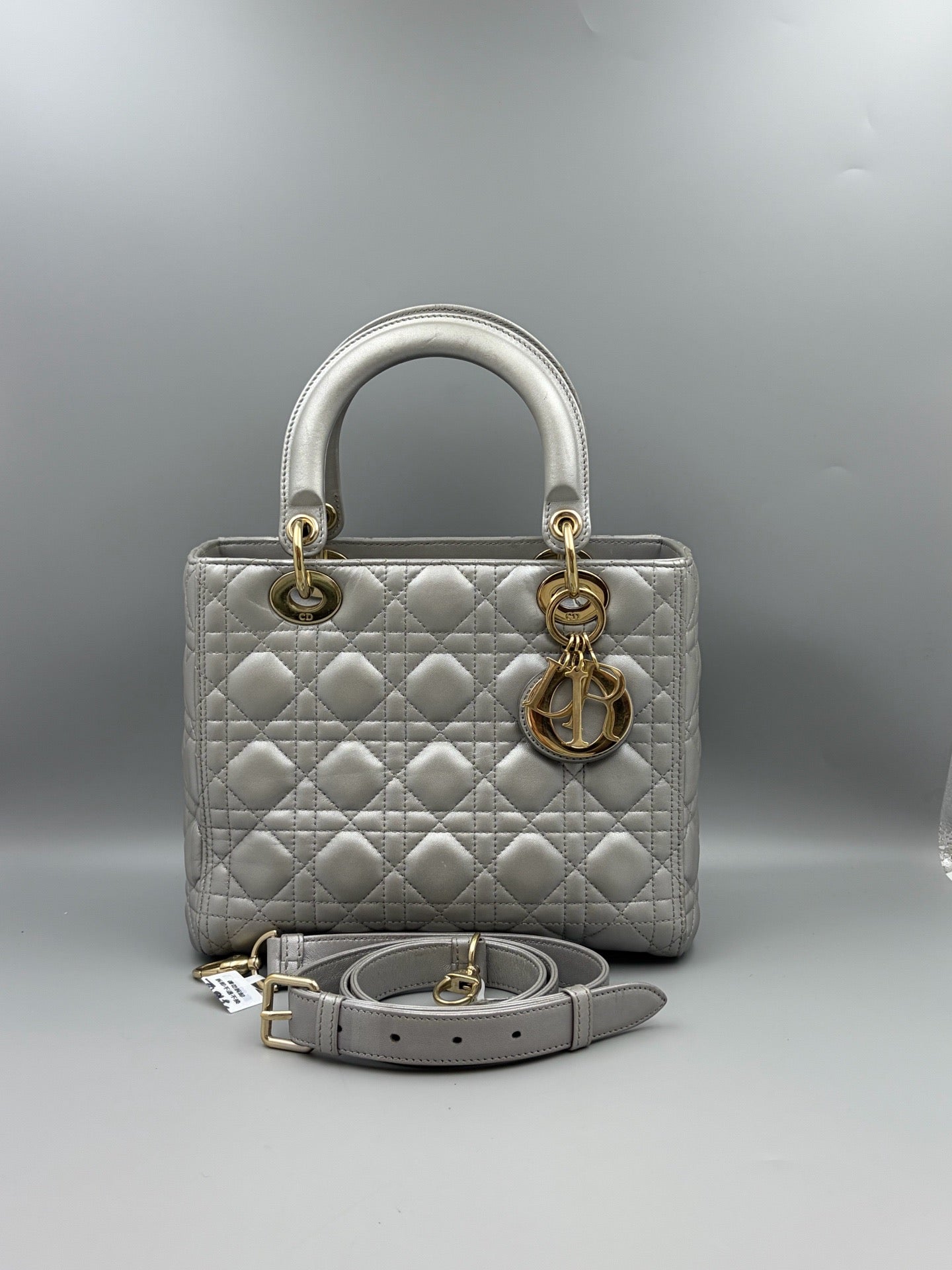 Dior - Lady Dior - Leather - Grey - (medium)