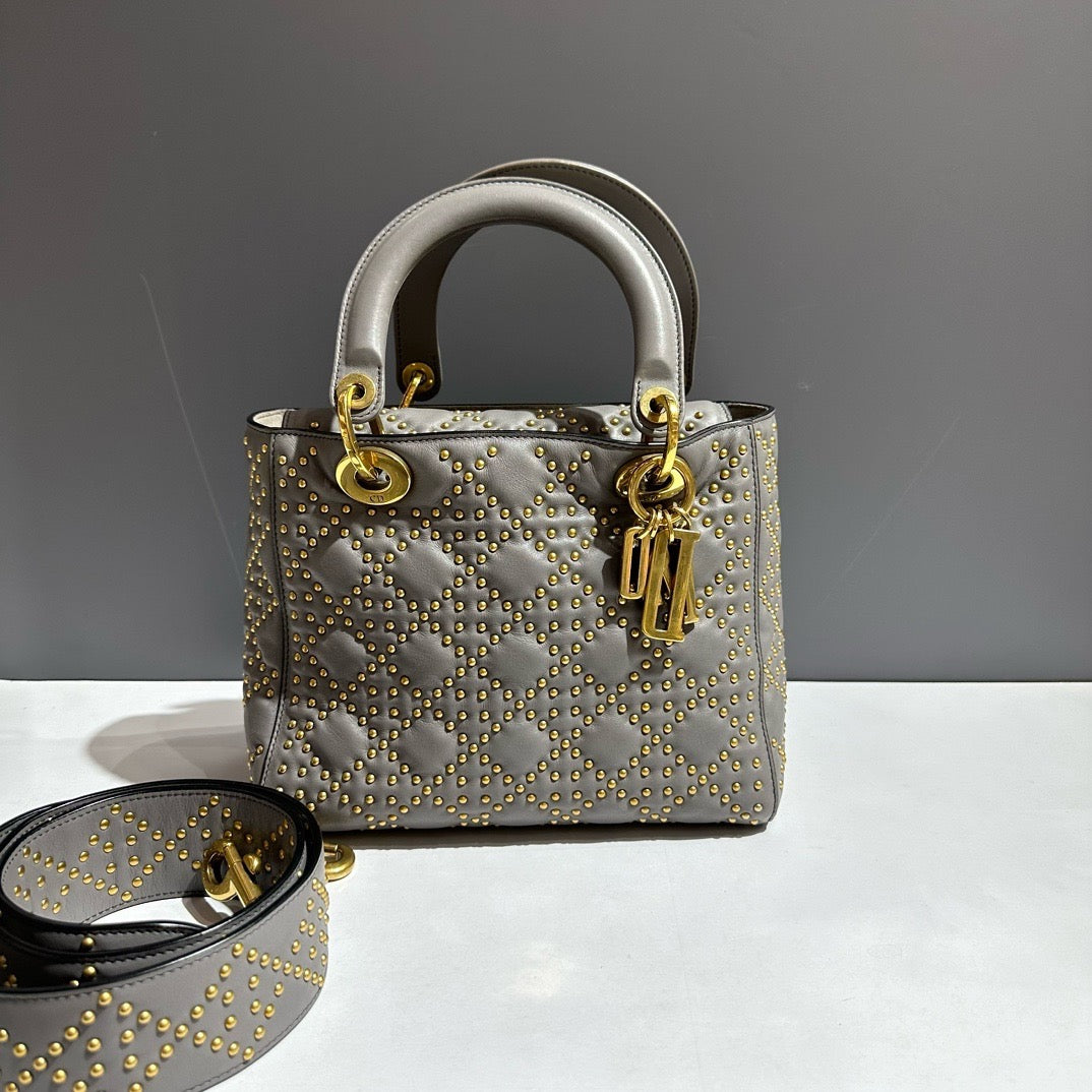 Dior - Lady Dior - Leather - Grey - (medium)