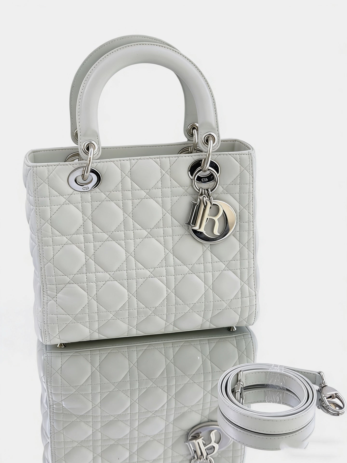 Dior - Lady Dior - Leather - Grey - (medium)