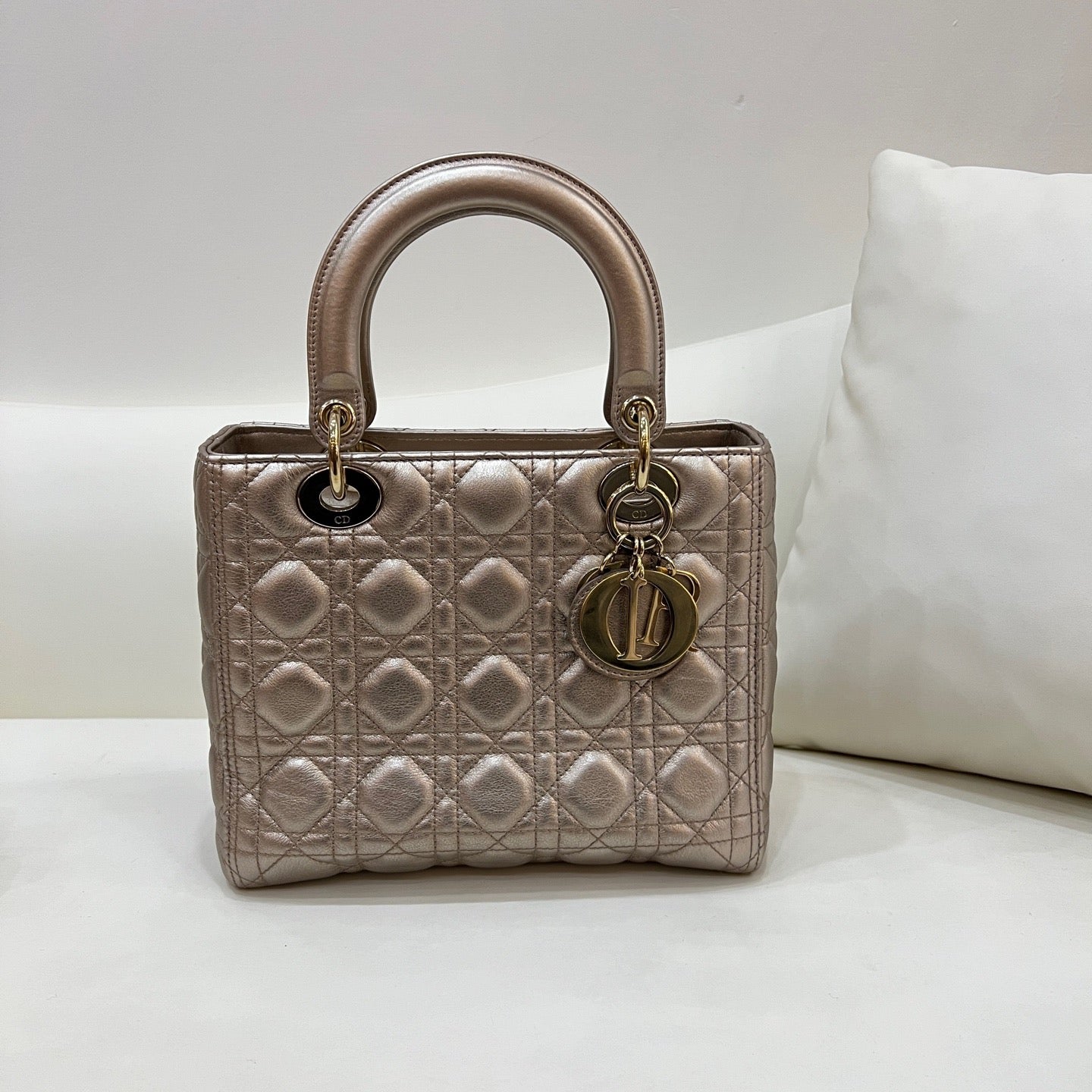 Dior - Lady Dior - Leather - Grey - (medium)