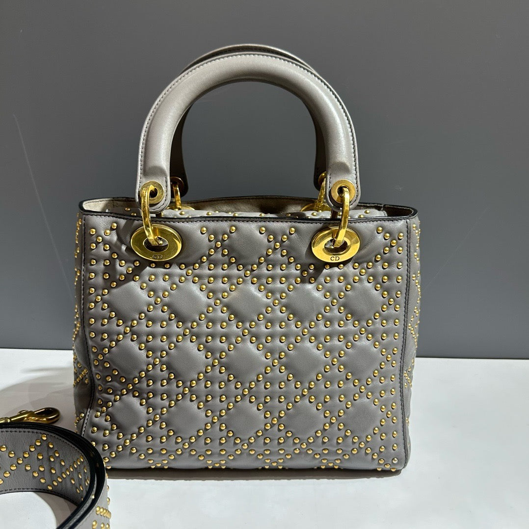Dior - Lady Dior - Leather - Grey - (medium)