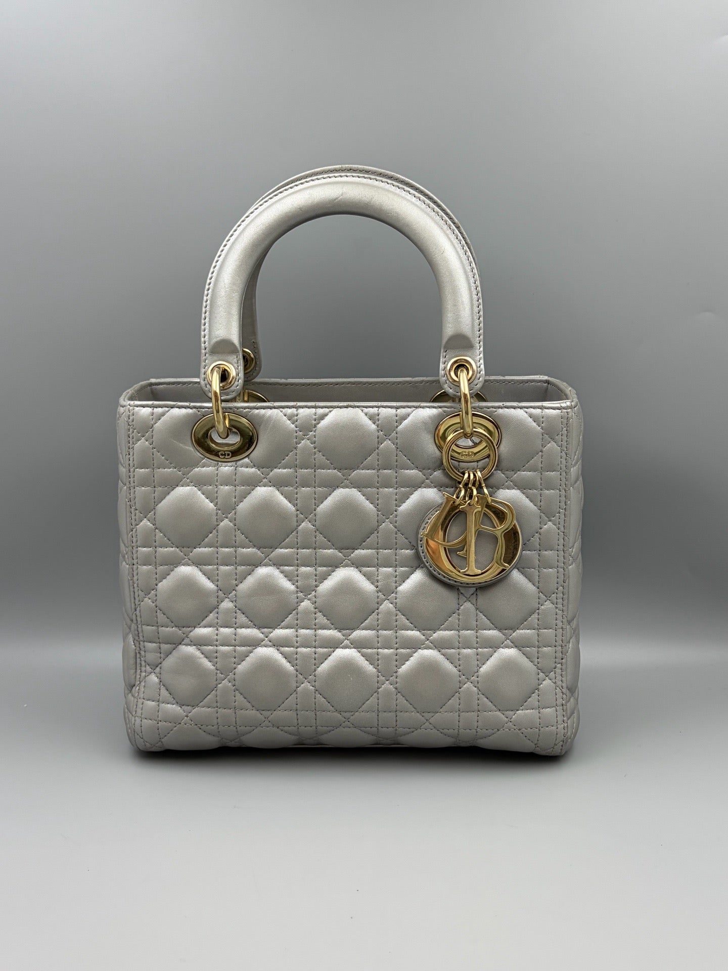 Dior - Lady Dior - Leather - Grey - (medium)