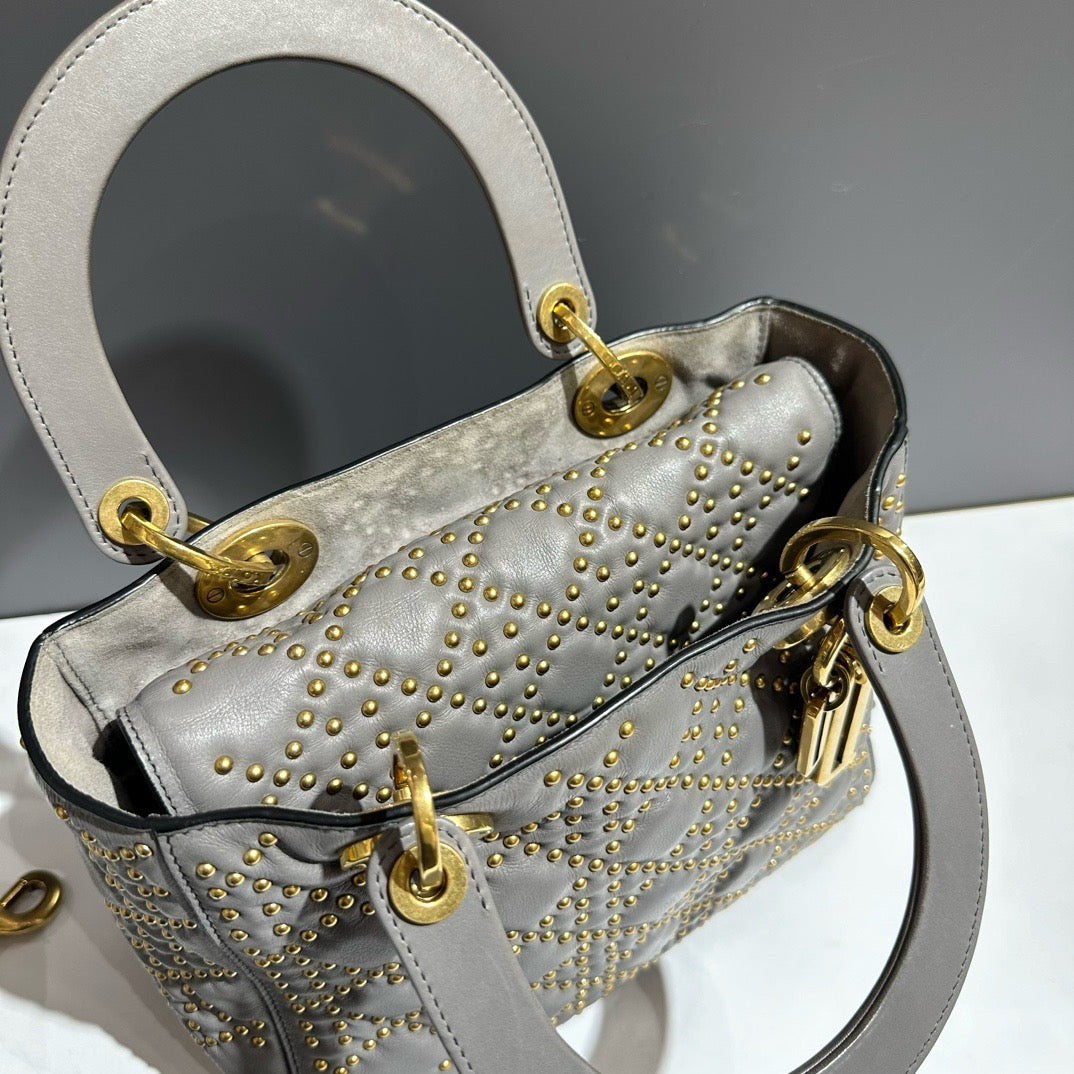 Dior - Lady Dior - Leather - Grey - (medium)