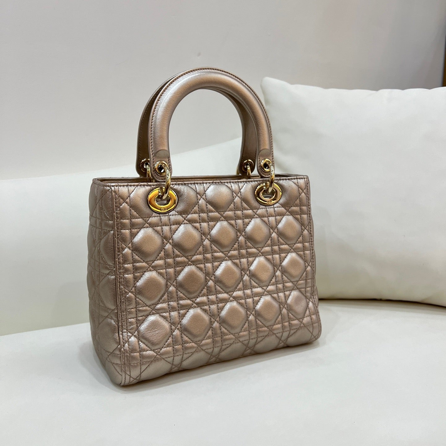 Dior - Lady Dior - Leather - Grey - (medium)