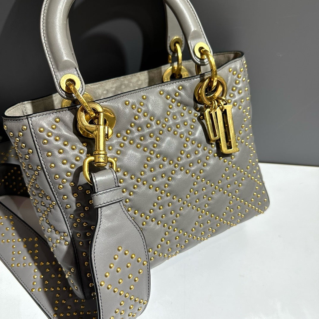 Dior - Lady Dior - Leather - Grey - (medium)