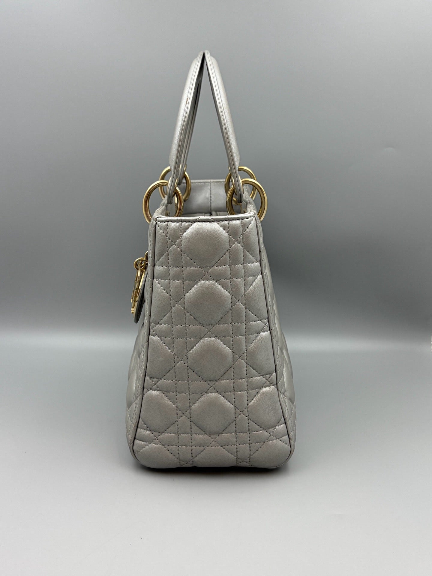 Dior - Lady Dior - Leather - Grey - (medium)