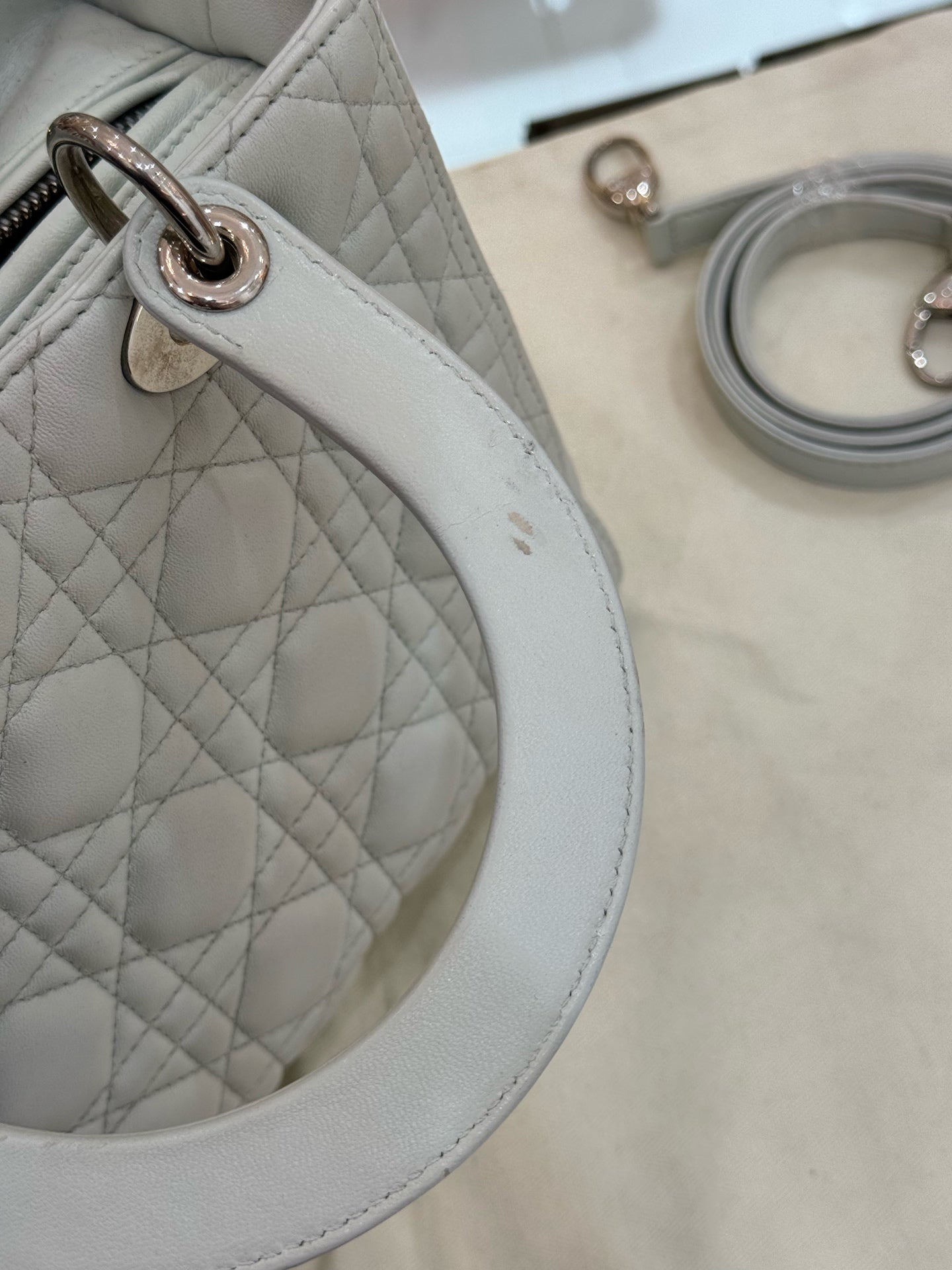 Dior - Lady Dior - Leather - Grey - (medium)