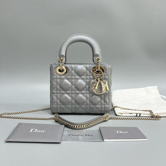 Dior - Lady Dior - Leather - Grey - (mini)