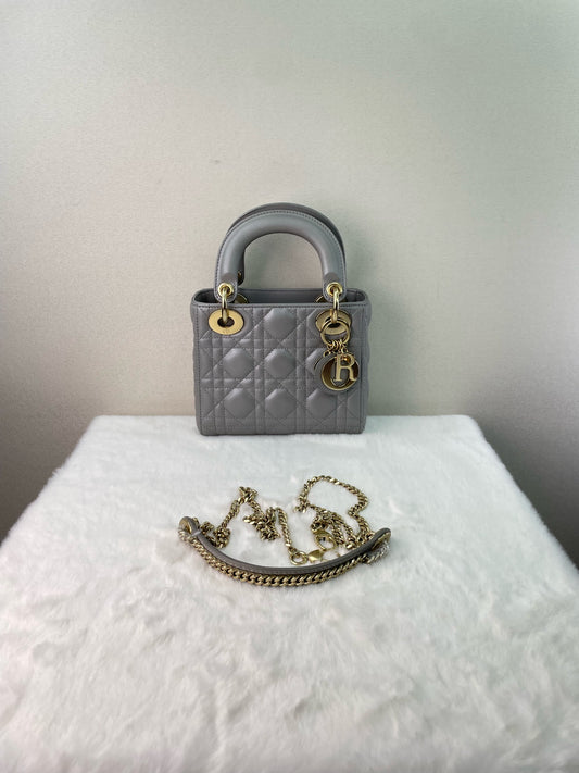 Dior - Lady Dior - Leather - Grey - (mini)