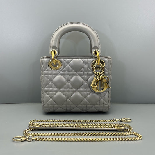 Dior - Lady Dior - Leather - Grey - (mini)