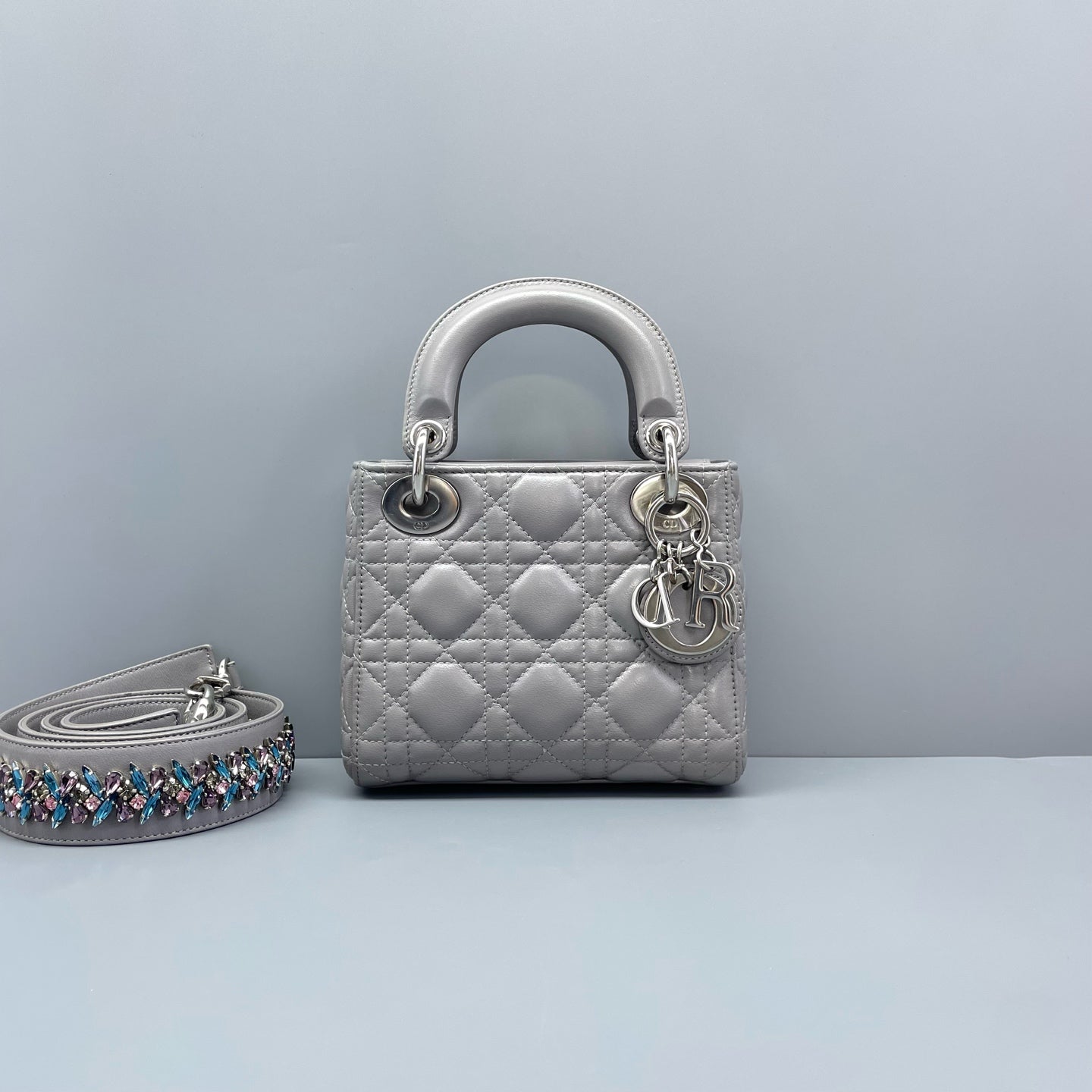 Dior - Lady Dior - Leather - Grey - (mini)