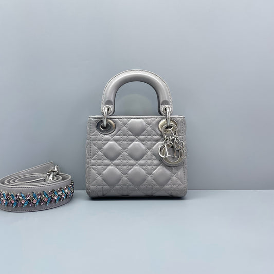 Dior - Lady Dior - Leather - Grey - (mini)