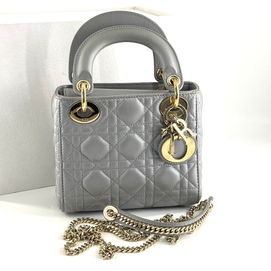 Dior - Lady Dior - Leather - Grey - (mini)