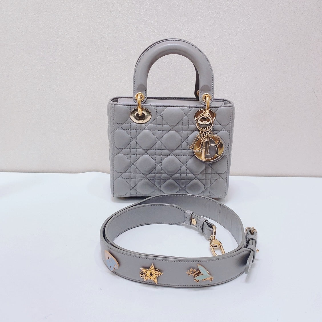 Dior - Lady Dior - Leather - Grey - (mini)