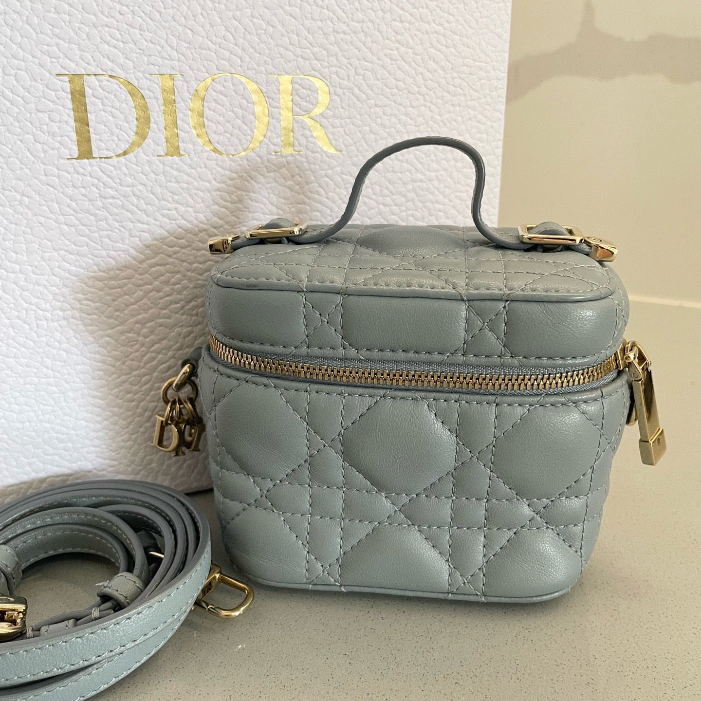 Dior - Lady Dior - Leather - Grey - (mini)